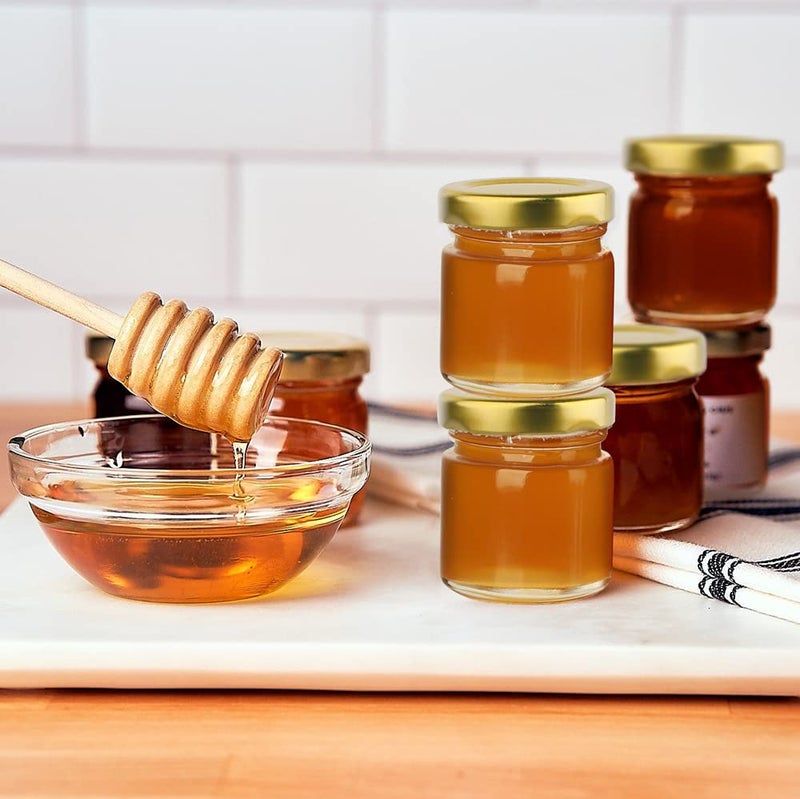 Folinstall 60 Pack Small Glass Jars with Lids  1.5 oz Mini Honey Jars  Candle Jar for Candle Making for Gifts  Crafts  Spices  Wedding  Party Favors - Image 2